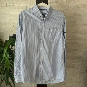 Saint James Blue Stripe Regular Fit Cotton Button Down Size M